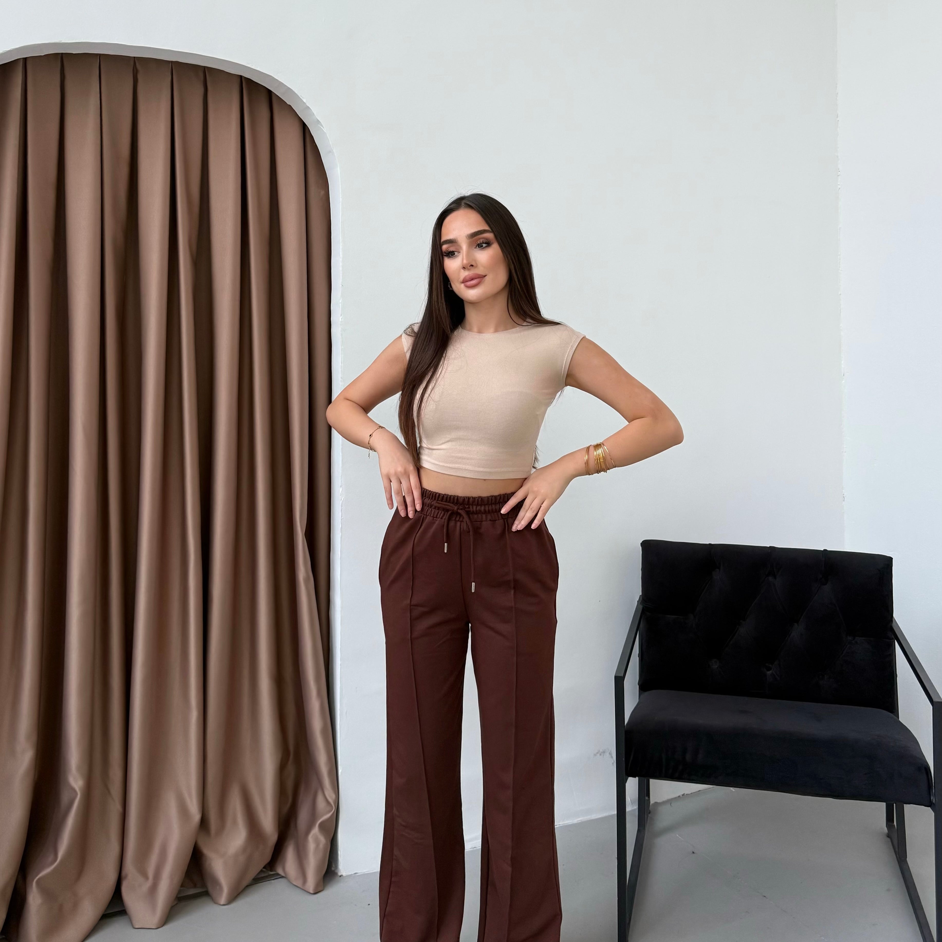 Kadın Çımalı Bol Paça Cepli Eşofman Altı