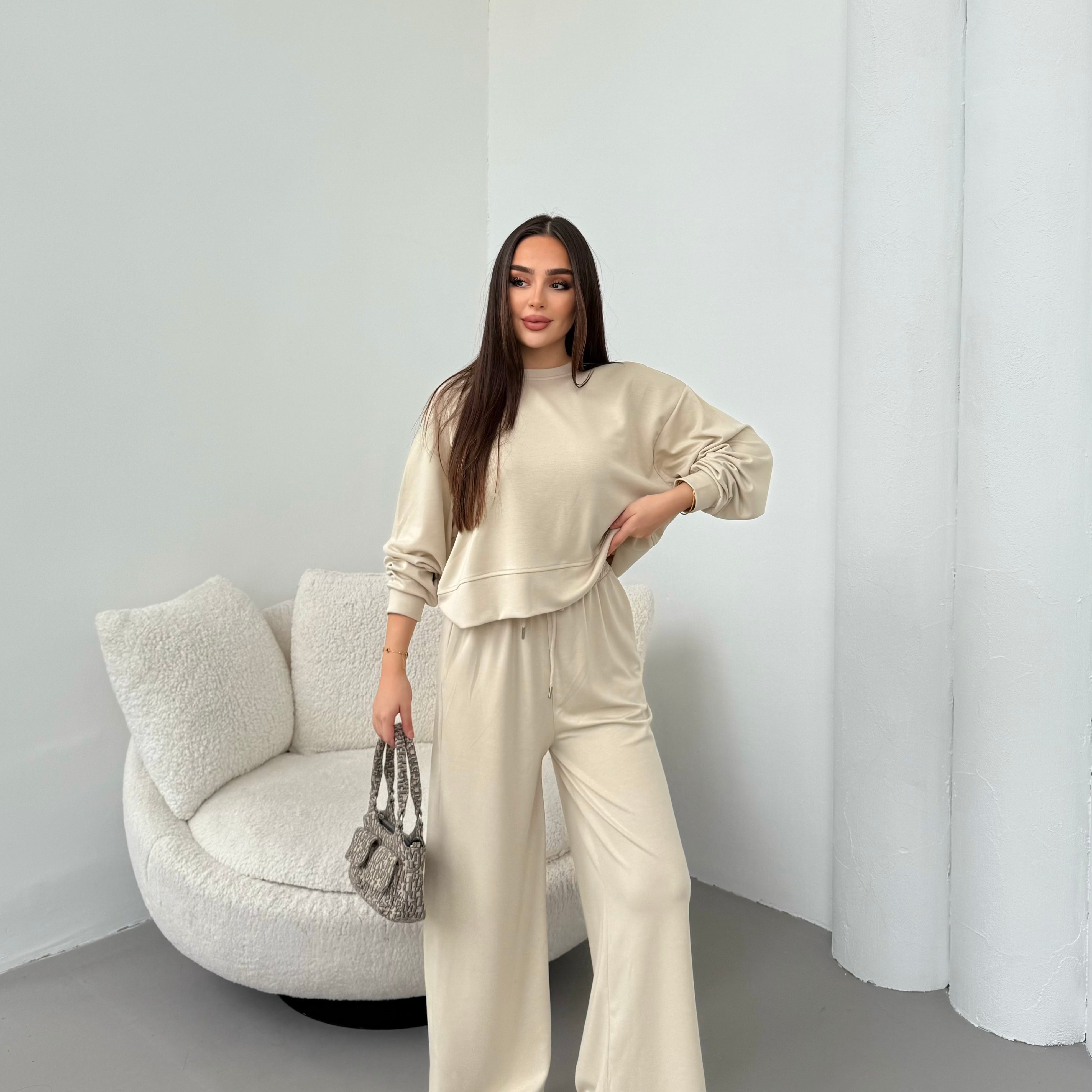 Rahat Esnek Uzun Kollu Premium Yumuşak Kumaş Modal Alt-Üst Takım